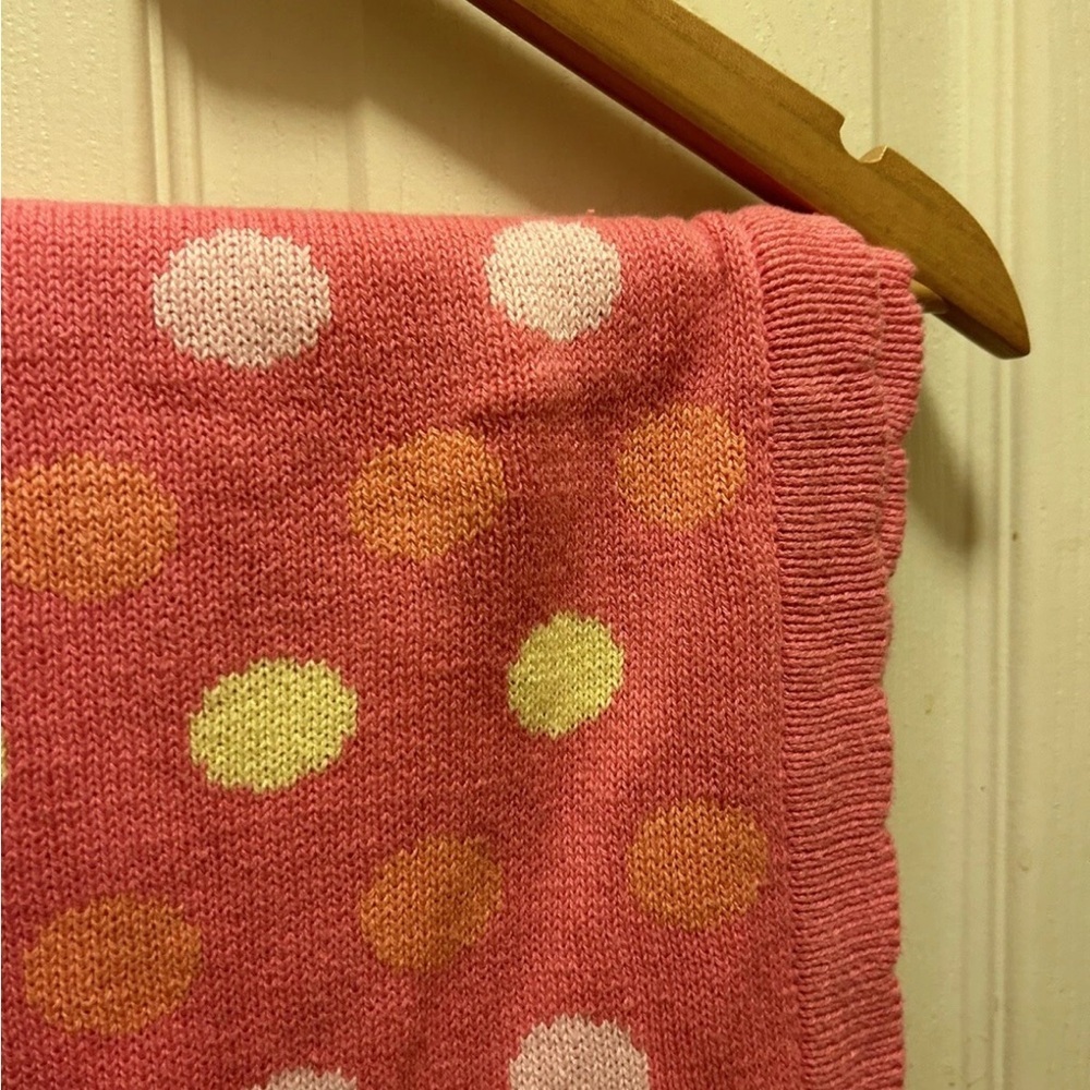 Elegant Baby Pink Polka Dot Reversible Blanket - Picture 13 of 15